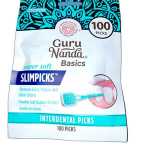 GuruNanda Slimpicks Interdental Floss Picks 100pc - Gentle Gum Care